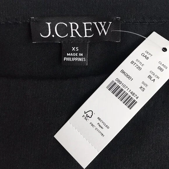 J.Crew Mariner jersey cropped boatneck T-shirt with feathers - Picture 6 of 9